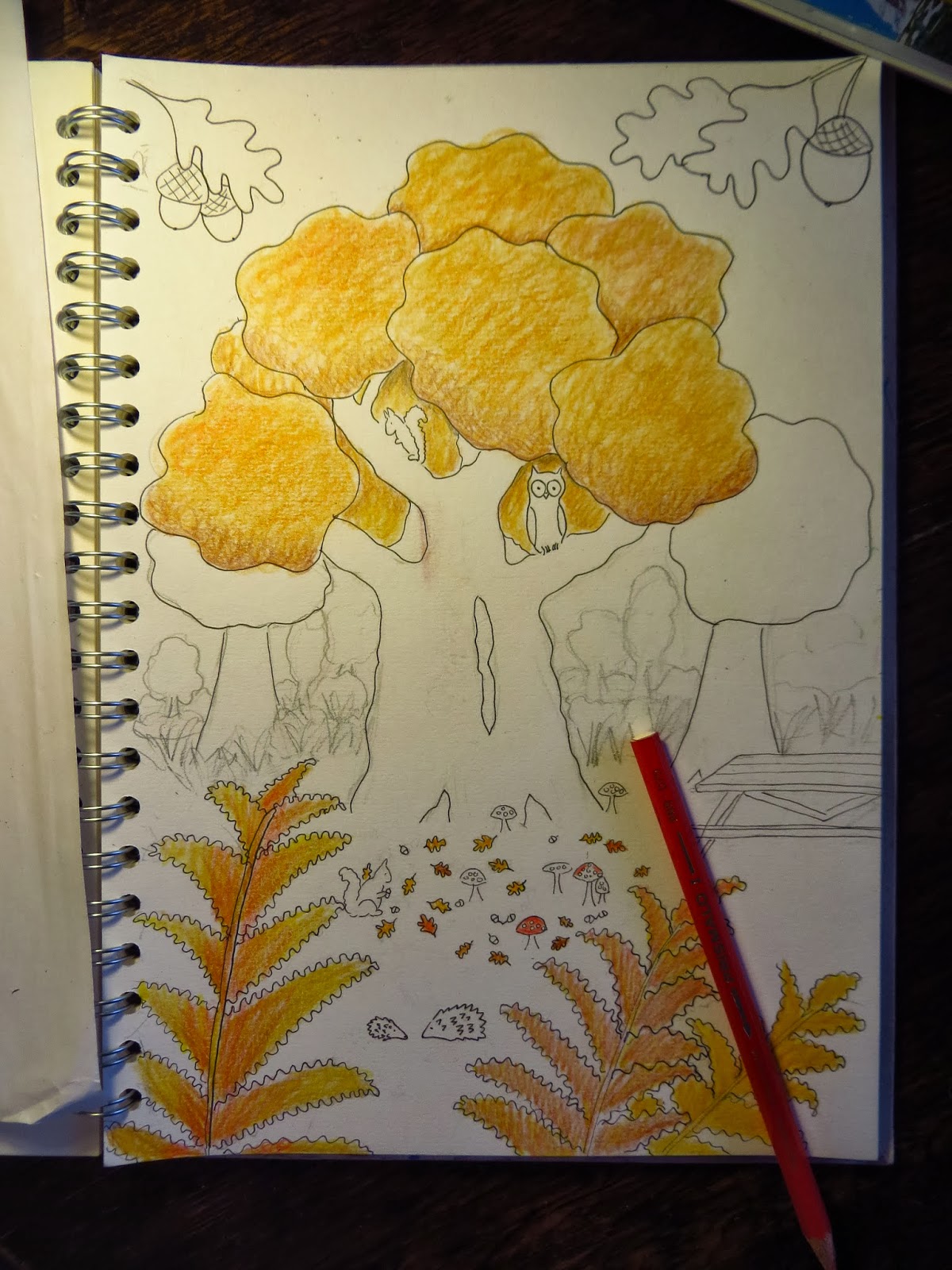 Bunny Mummy: This Weeks Drawing..Autumn Oak Tree